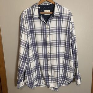 Jachs Girlfriend Women's Flannel Blue & White XXL Pockets